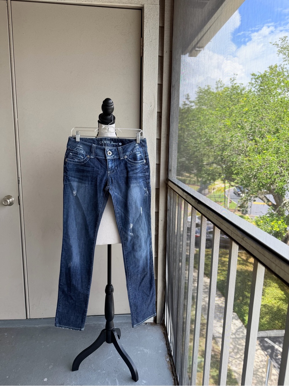 GUESS Y2K Blue Washed Daredevil Skinny Leg Jeans